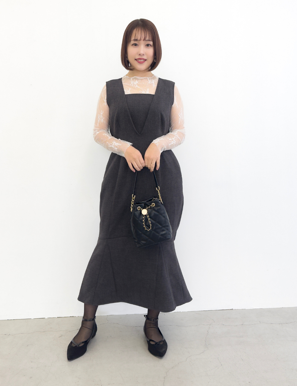 【べーシックライン】ダブルポケットジャンパースカート