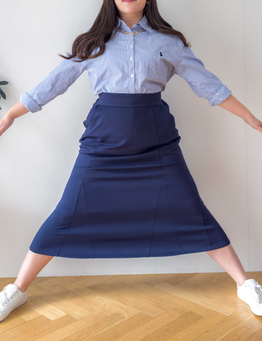 【べーシックライン】ダブルポケットポンチマーメイドスカート