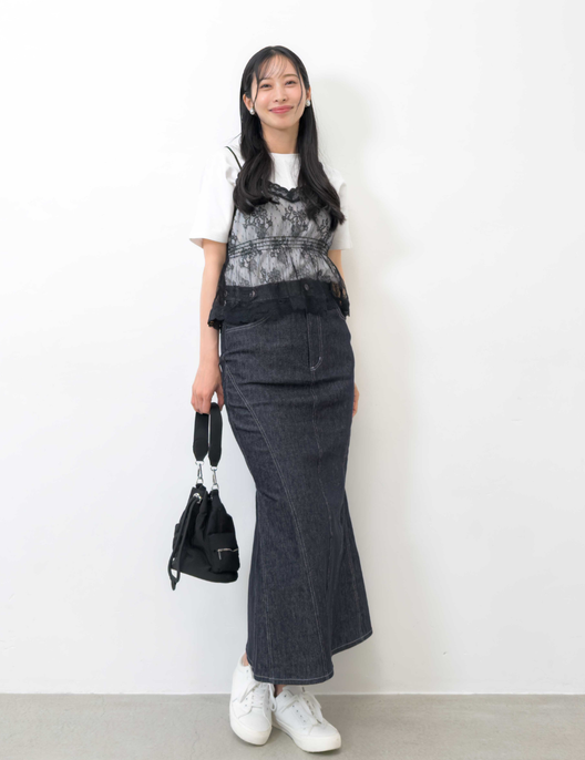 [Kaihara Denim] Adjustable Stretch Mermaid Skirt [Unbelievable Stretch]