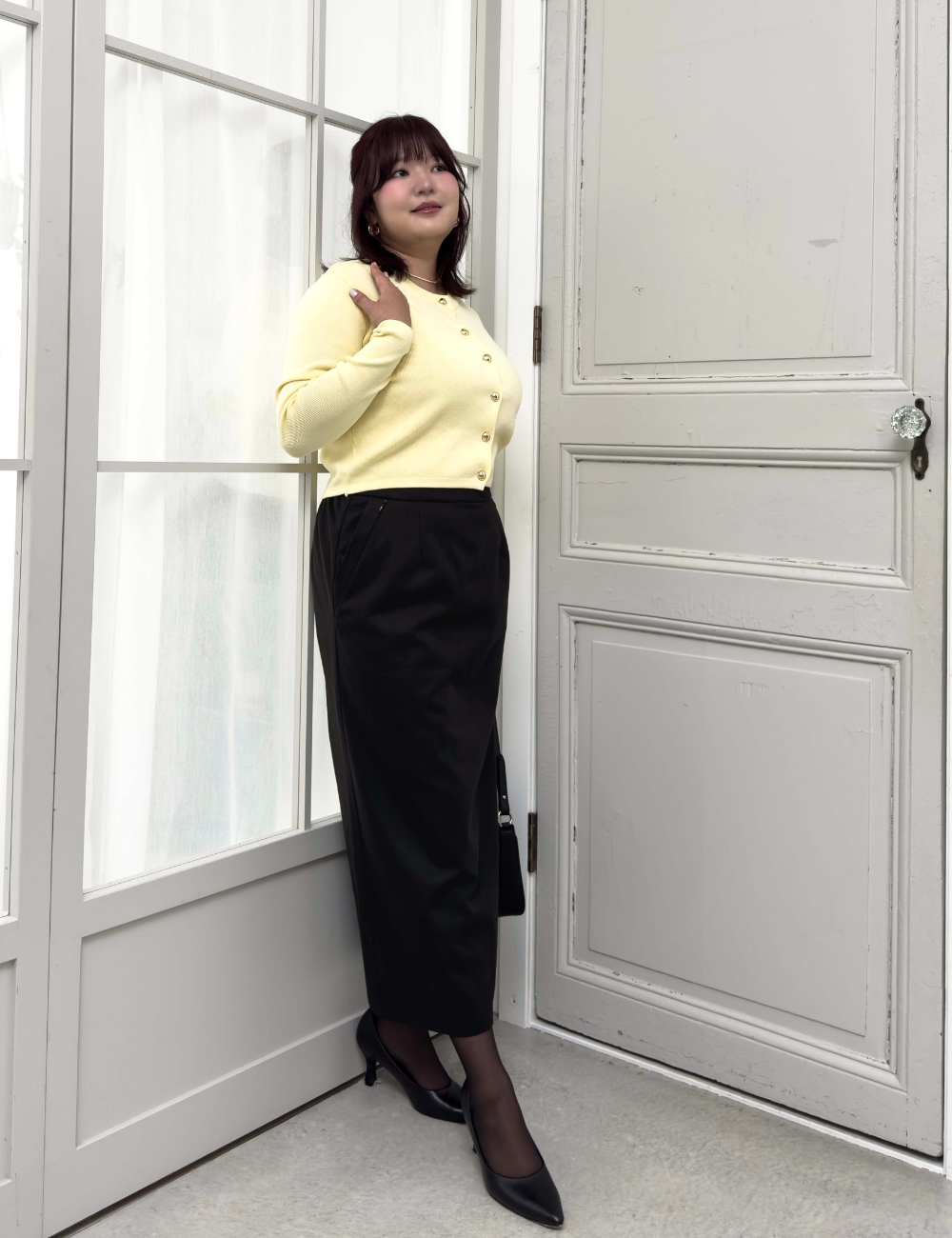 【Setup compatible】Herringbone I-line skirt