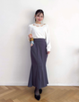 【べーシックライン】ダブルポケットポンチマーメイドスカート