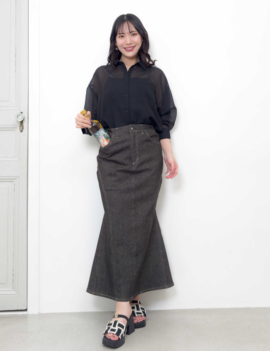 [Kaihara Denim] Adjustable Stretch Mermaid Skirt [Unbelievable Stretch]