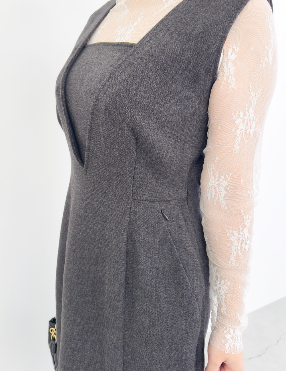 【べーシックライン】ダブルポケットジャンパースカート