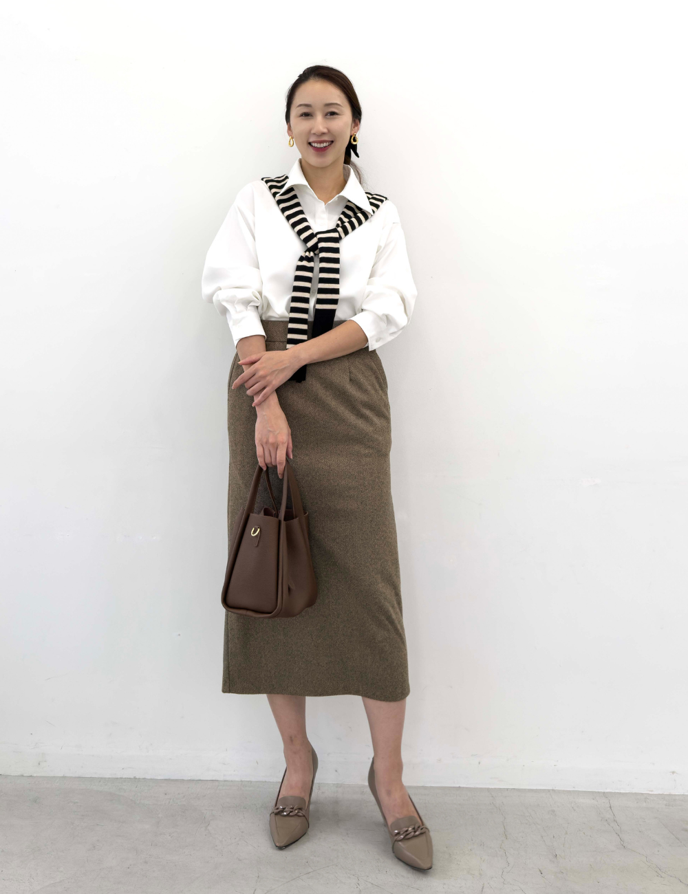 【Setup compatible】Herringbone I-line skirt