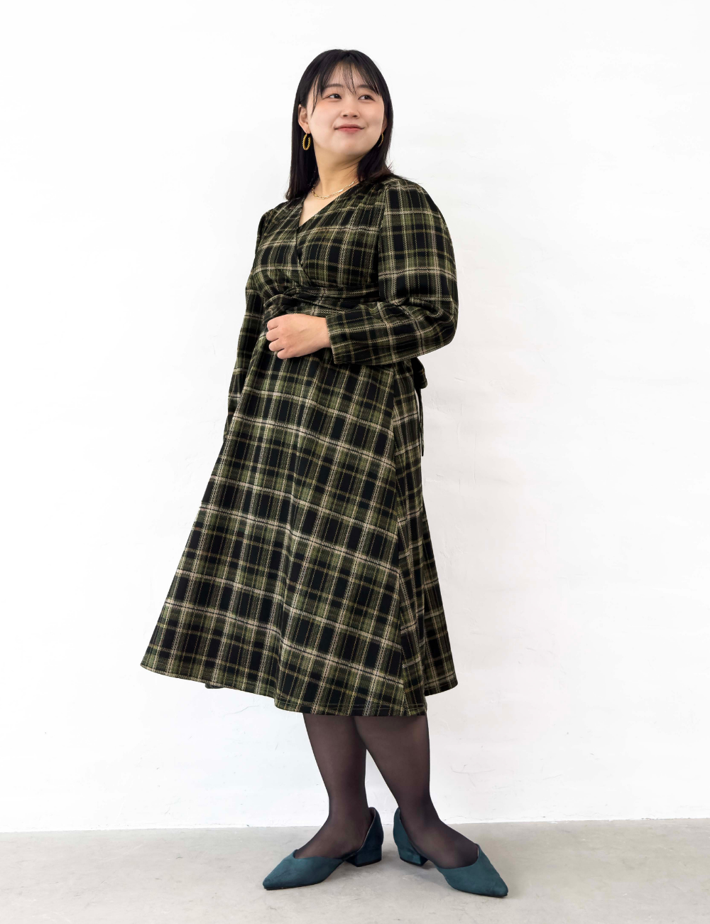 Cache-coeur Checked Dress