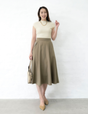 Pintuck flared skirt
