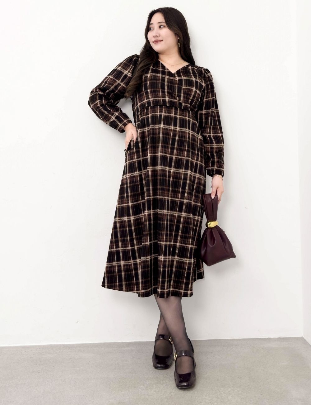 Cache-coeur Checked Dress