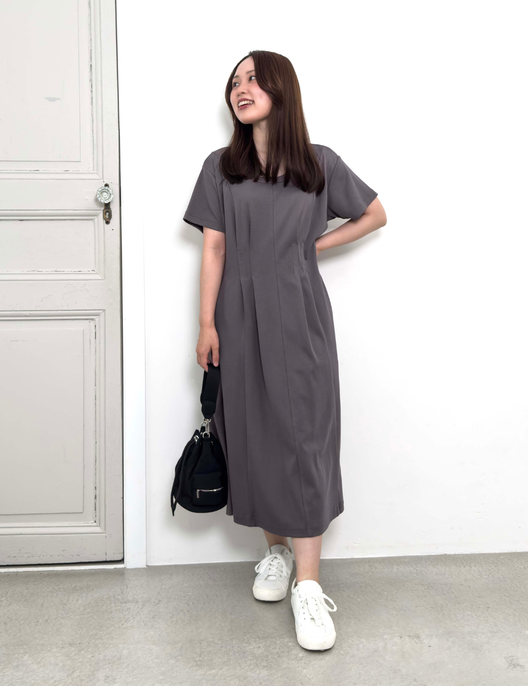 汗染み防止タックTシャツワンピ