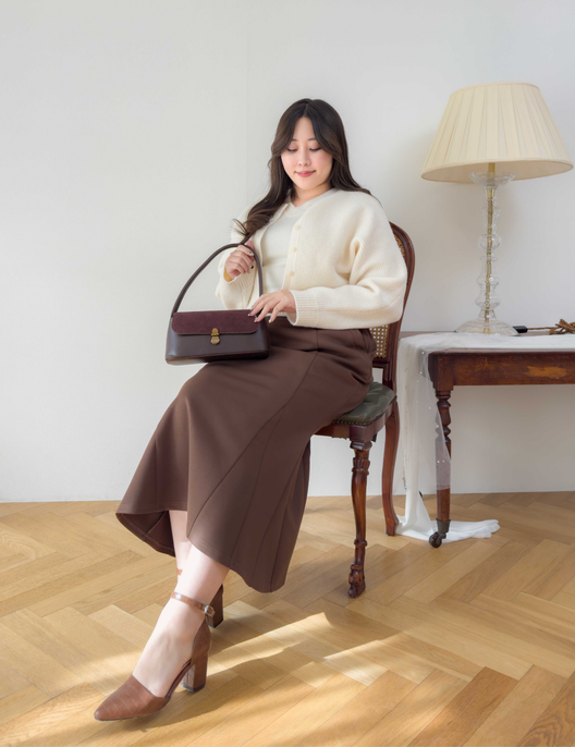 【べーシックライン】ダブルポケットポンチマーメイドスカート