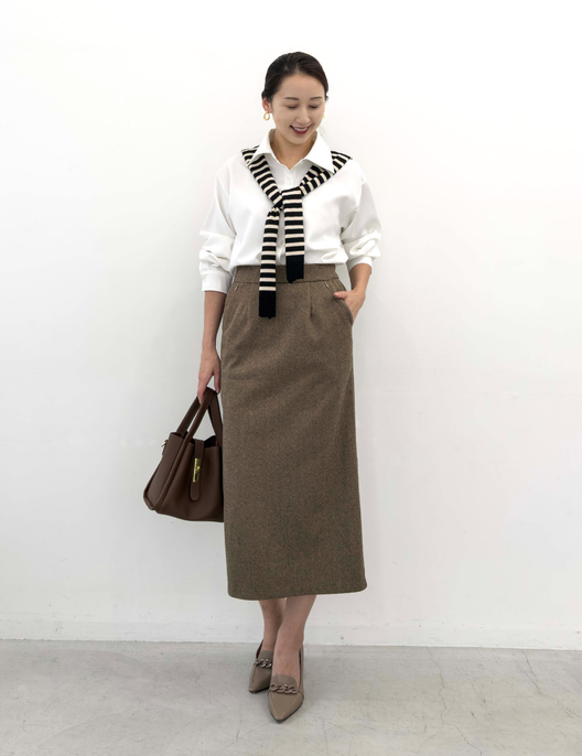 【Setup compatible】Herringbone I-line skirt