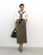 【Setup compatible】Herringbone I-line skirt