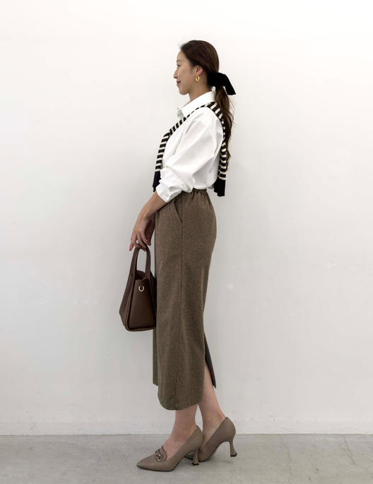 【Setup compatible】Herringbone I-line skirt