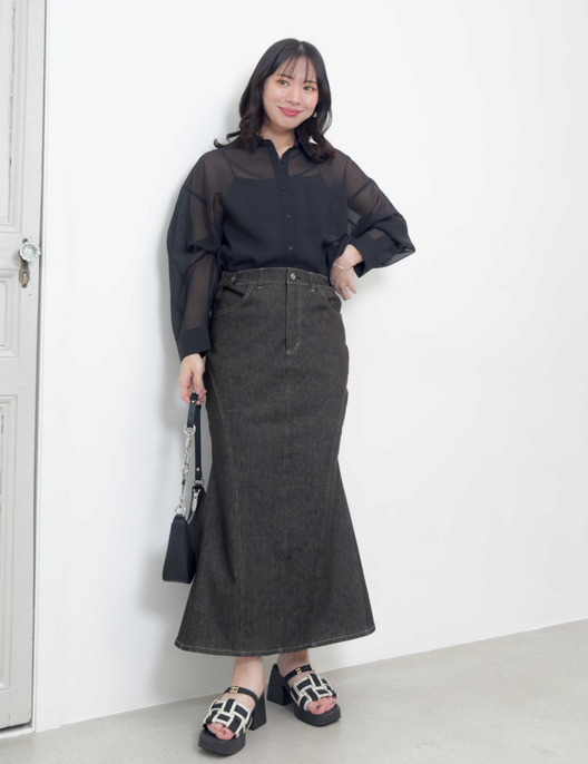 [Kaihara Denim] Adjustable Stretch Mermaid Skirt [Unbelievable Stretch]
