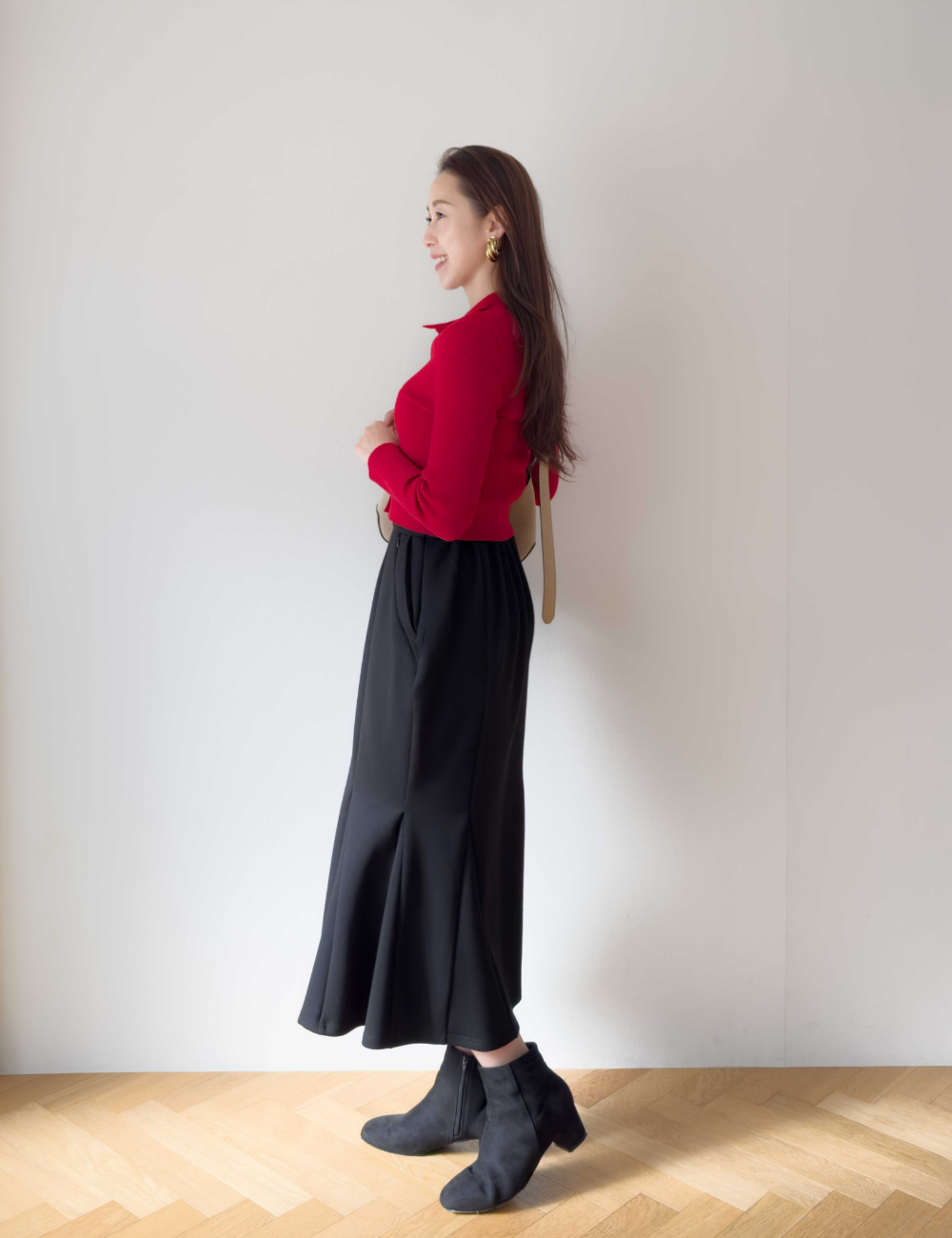 【べーシックライン】ダブルポケットポンチマーメイドスカート