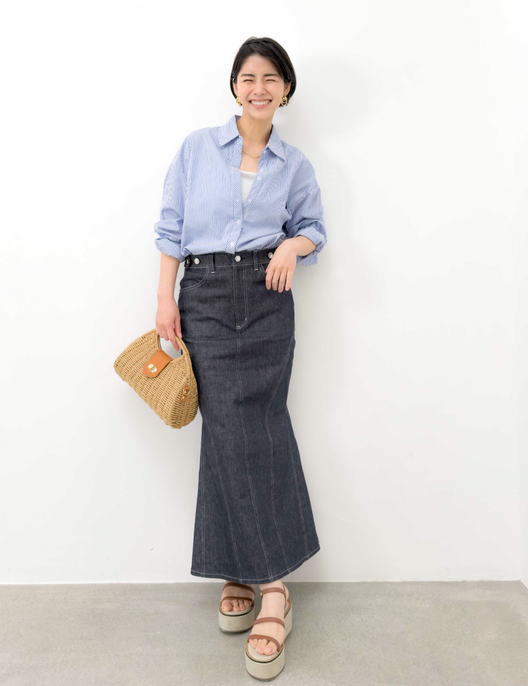 [Kaihara Denim] Adjustable Stretch Mermaid Skirt [Unbelievable Stretch]