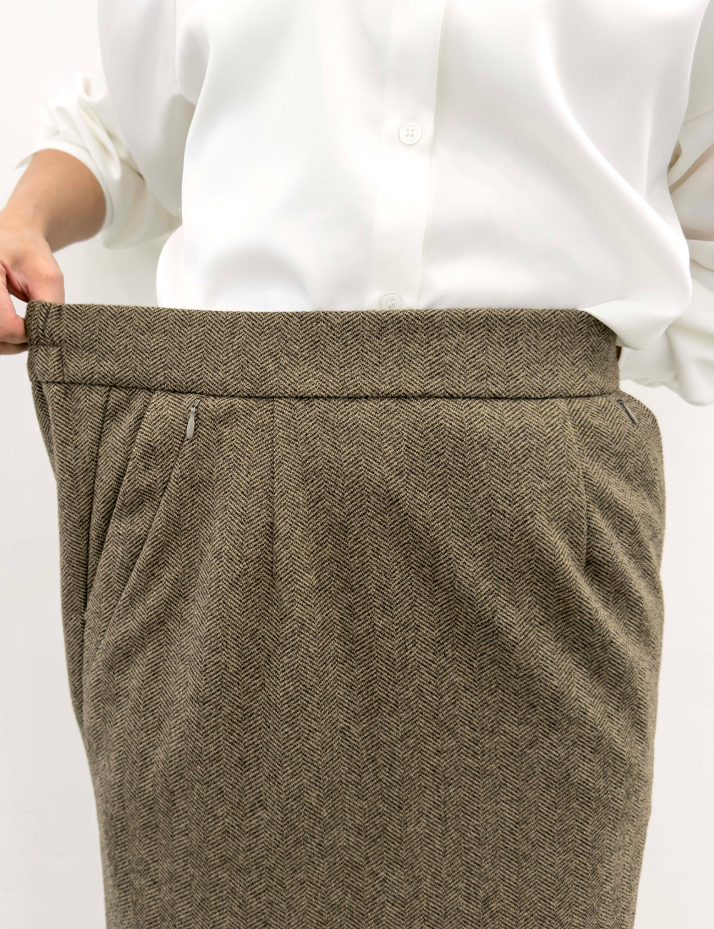 【Setup compatible】Herringbone I-line skirt