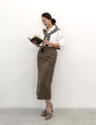 【Setup compatible】Herringbone I-line skirt