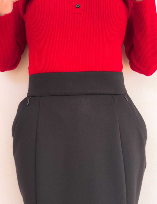 【べーシックライン】ダブルポケットポンチマーメイドスカート