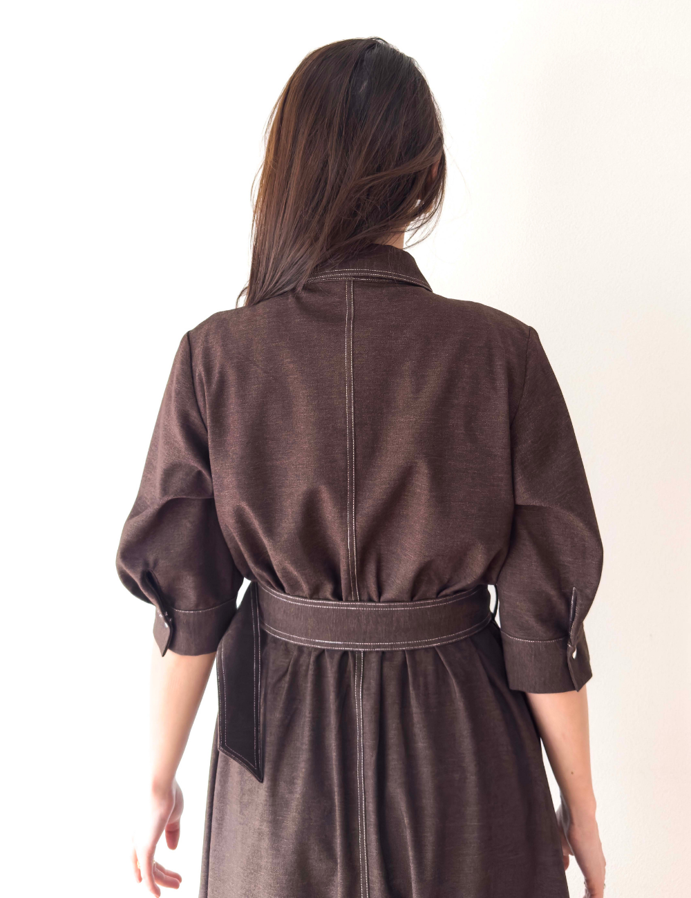 Denim-like shirt dress