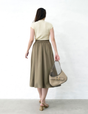 Pintuck flared skirt