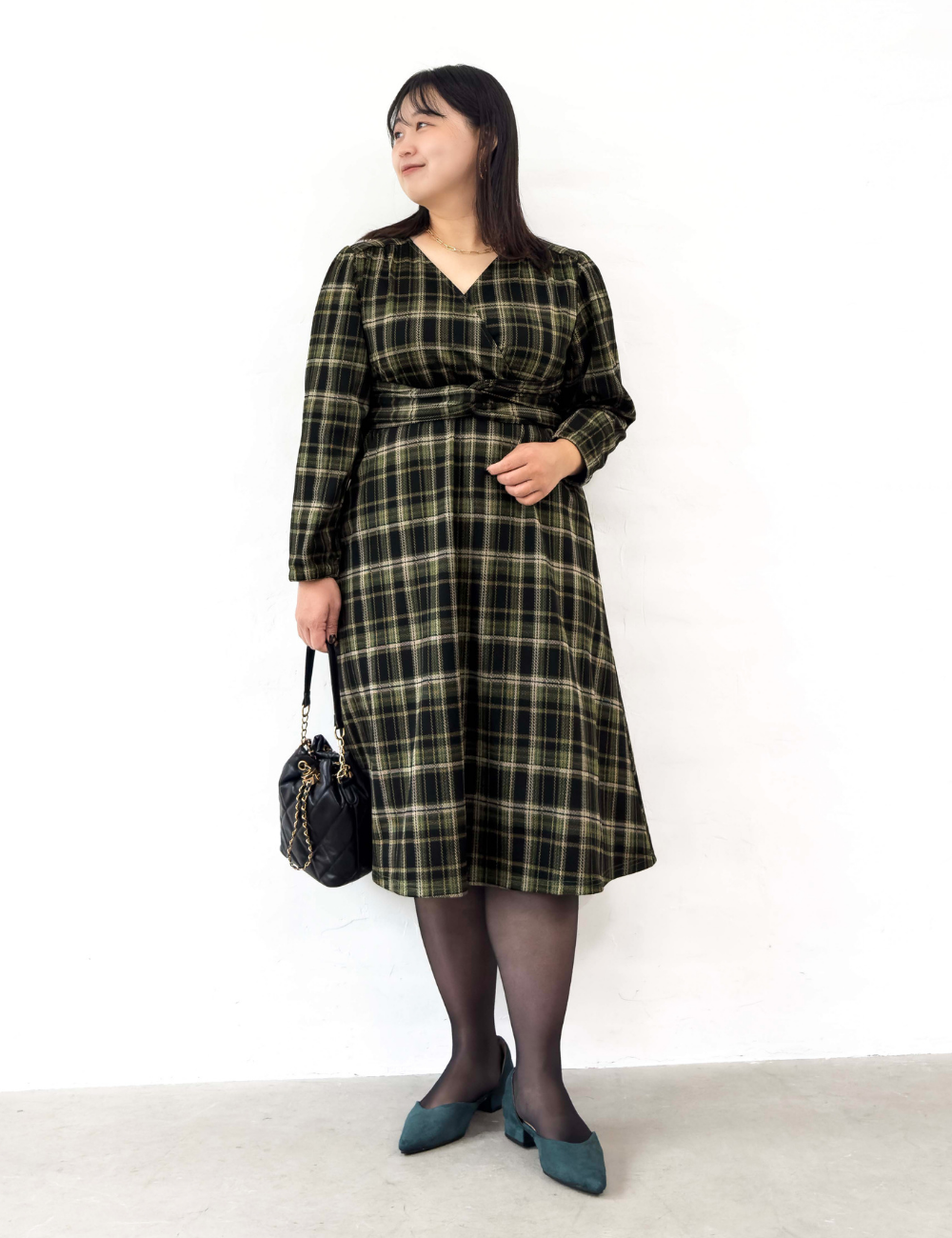 Cache-coeur Checked Dress