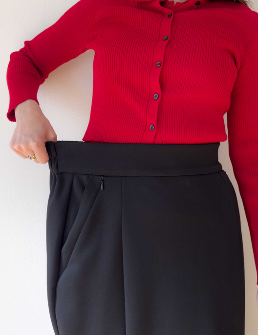 【べーシックライン】ダブルポケットポンチマーメイドスカート