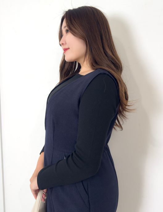 【べーシックライン】ダブルポケットジャンパースカート