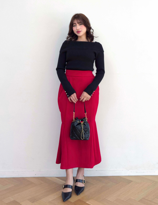 【べーシックライン】ダブルポケットポンチマーメイドスカート