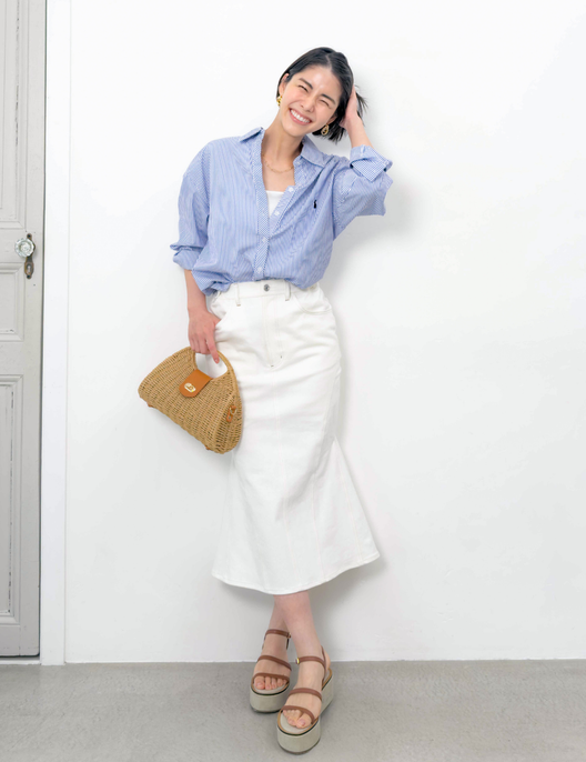 [Kaihara Denim] Adjustable Stretch Mermaid Skirt [Unbelievable Stretch]