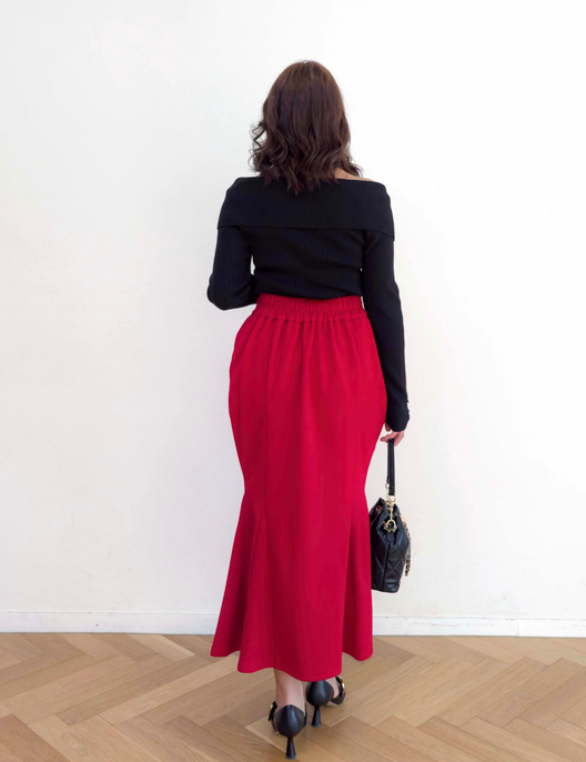 【べーシックライン】ダブルポケットポンチマーメイドスカート