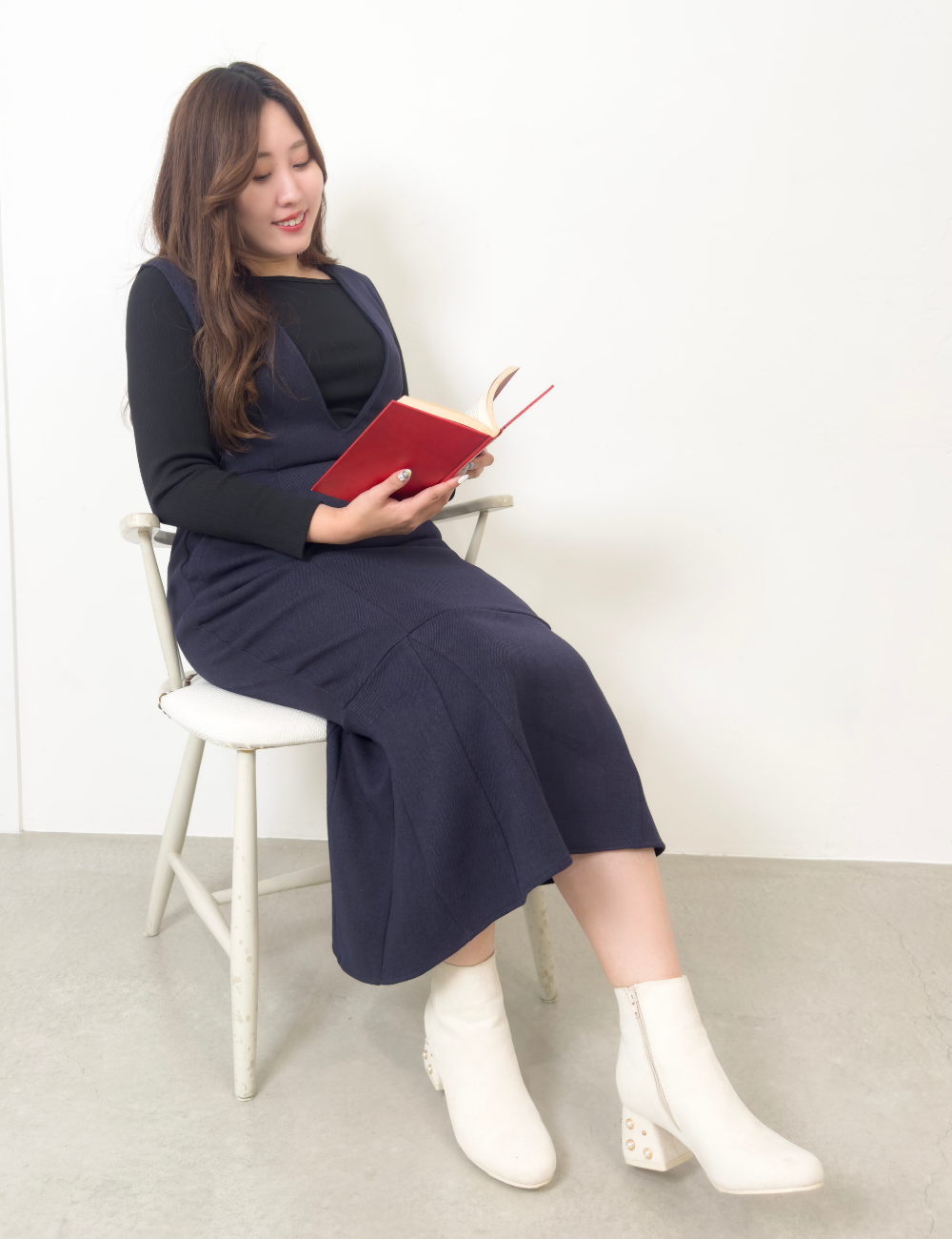 【べーシックライン】ダブルポケットジャンパースカート