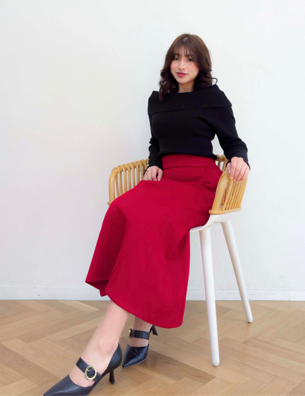 【べーシックライン】ダブルポケットポンチマーメイドスカート