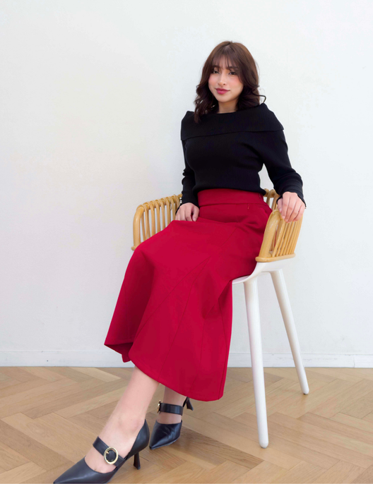 【べーシックライン】ダブルポケットポンチマーメイドスカート