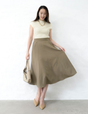 Pintuck flared skirt