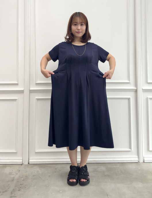 汗染み防止タックTシャツワンピ