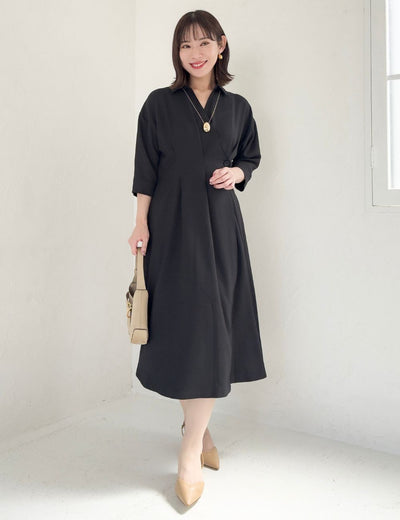 フロントオープンシャツワンピース