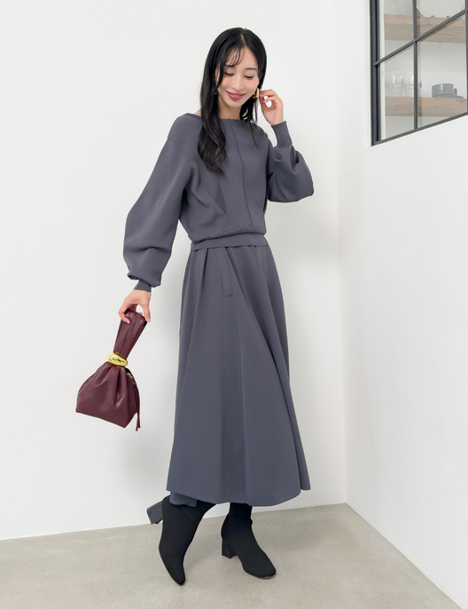 ウエストタックニットセットアップ