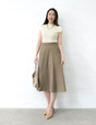 Pintuck flared skirt