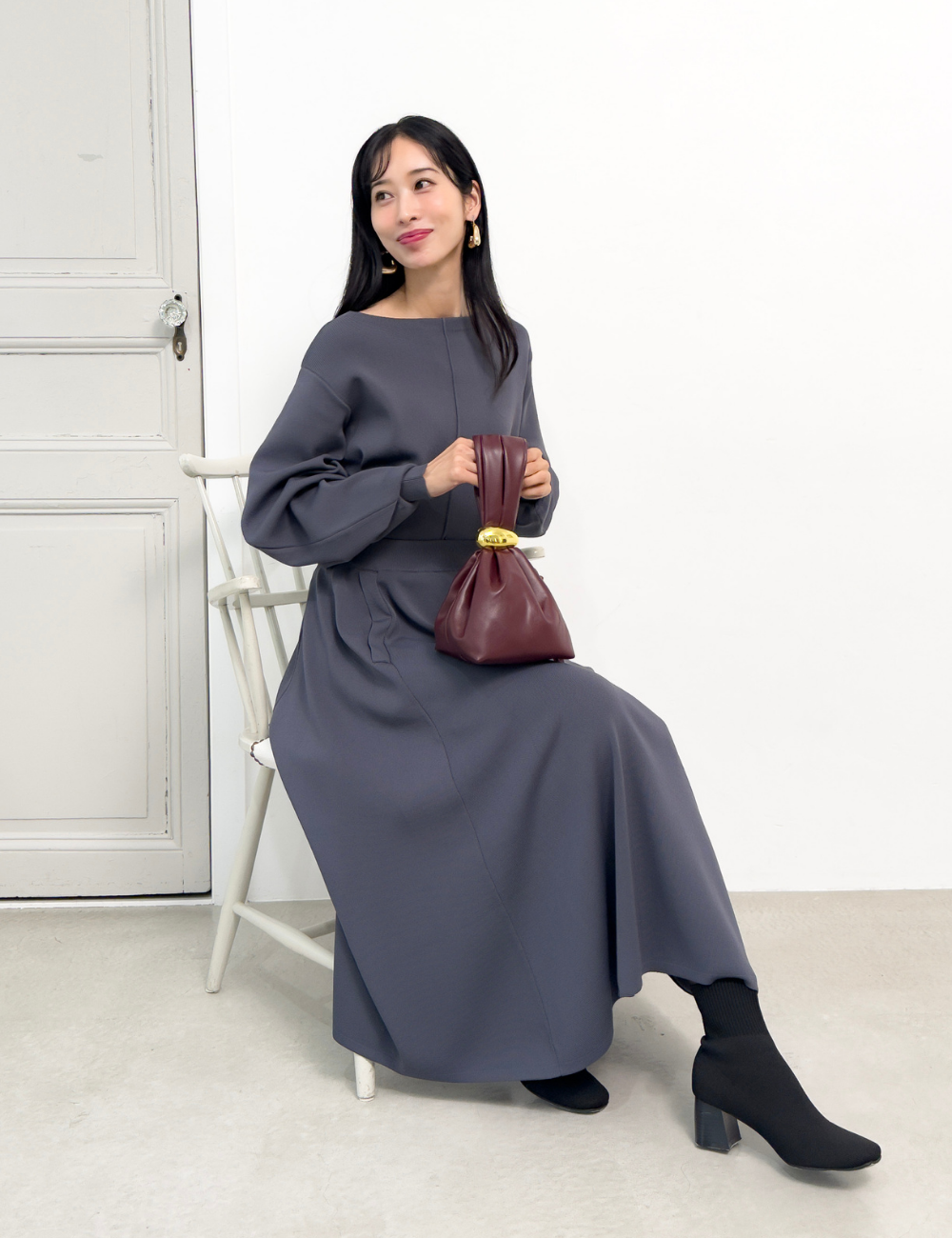 ウエストタックニットセットアップ