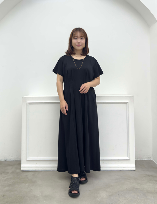 汗染み防止タックTシャツワンピ