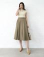 Pintuck flared skirt