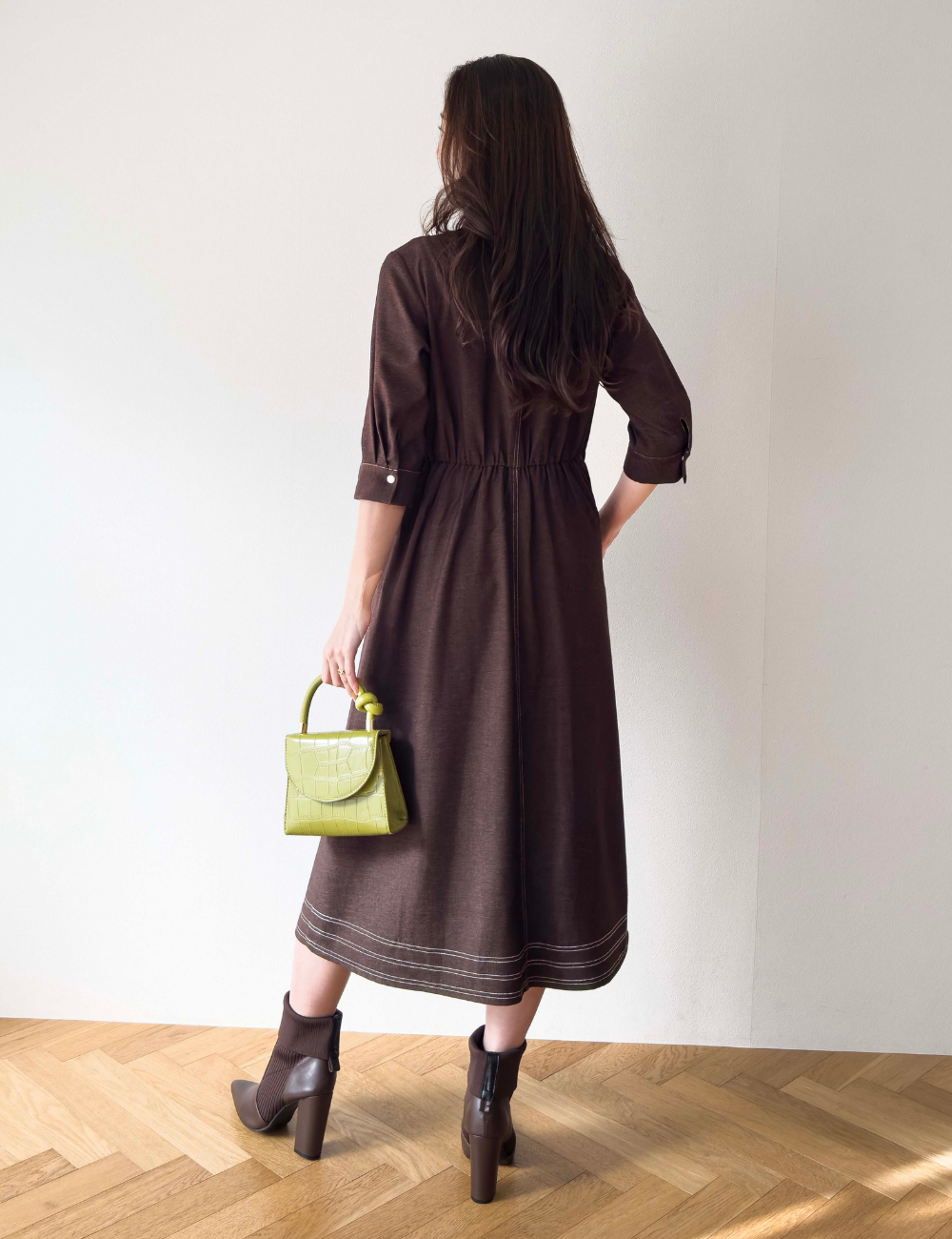 Denim-like shirt dress