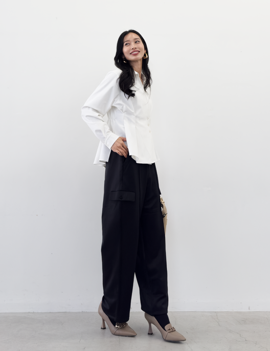 [Basic Line] Double Pocket Cargo Pants