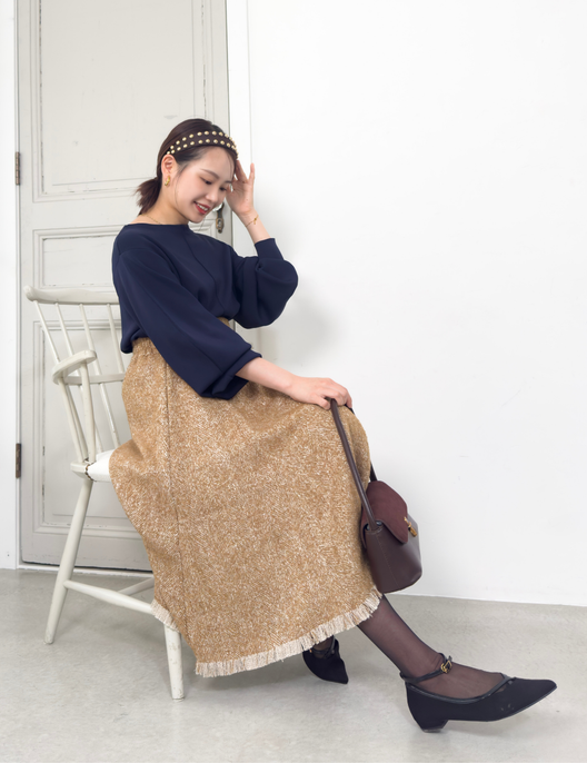 ツイードフリンジAラインスカート| CINEMATIQ by Pinup Closet ツイードフリンジAラインスカート| CINEMATIQ by Pinup Closet