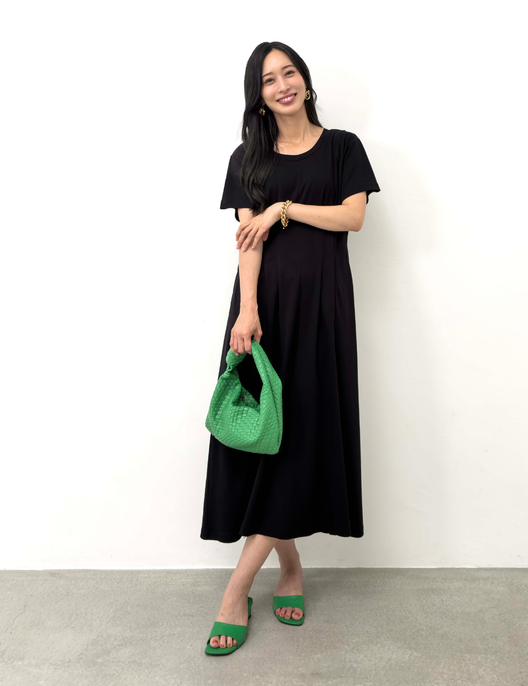 汗染み防止タックTシャツワンピ