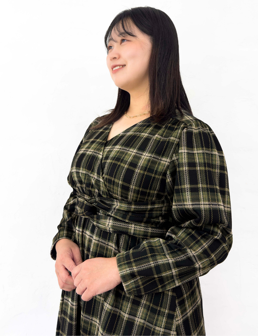 Cache-coeur Checked Dress