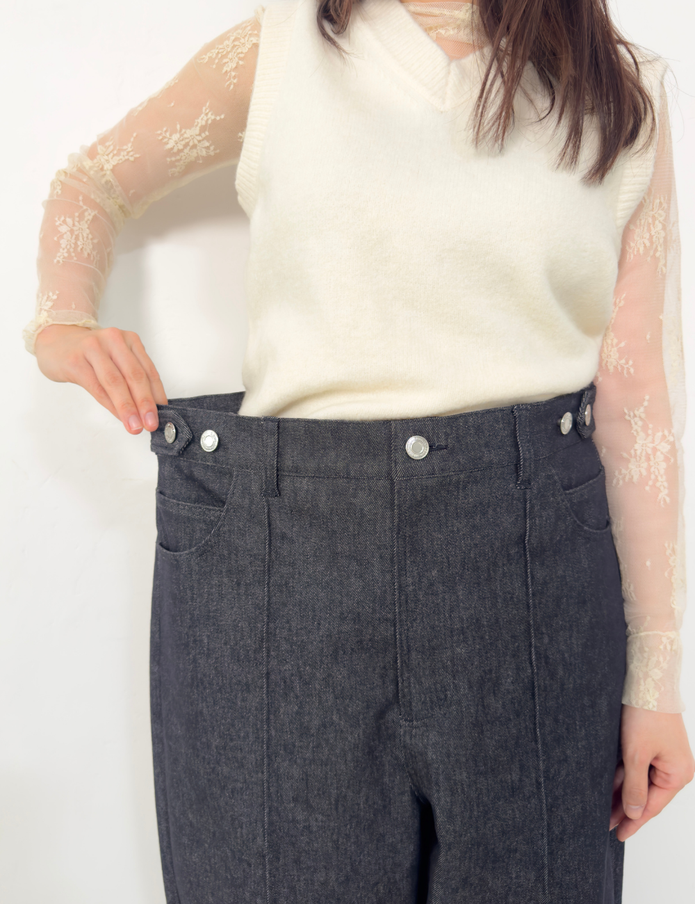 【カイハラデニム】アジャスタブルストレッチジーンズ【異次元伸縮】