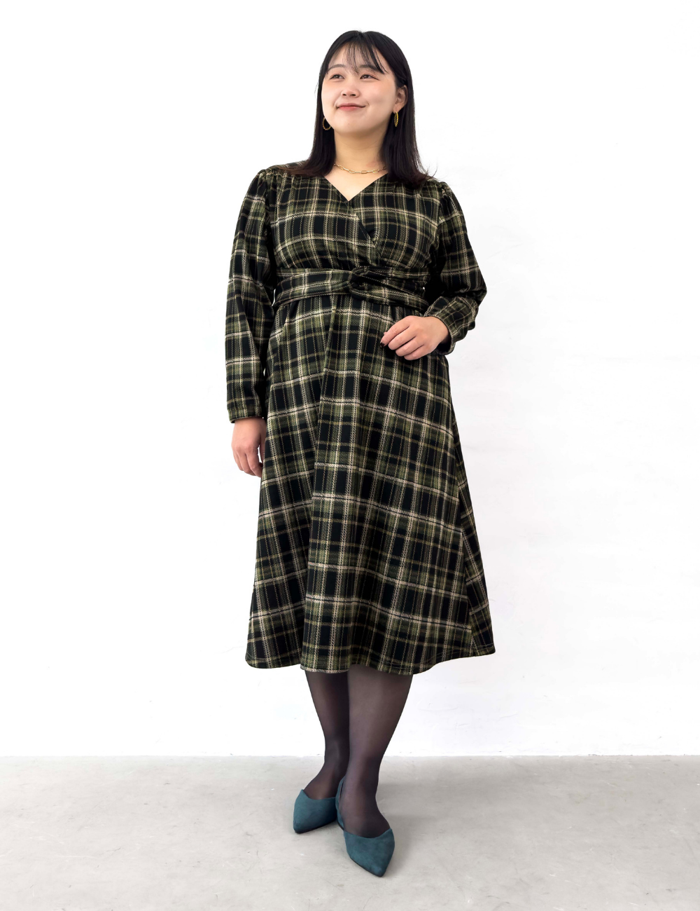 Cache-coeur Checked Dress