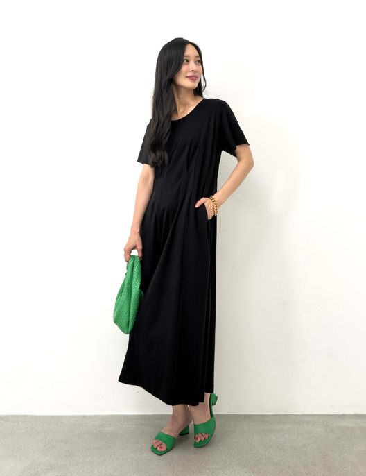 汗染み防止タックTシャツワンピ
