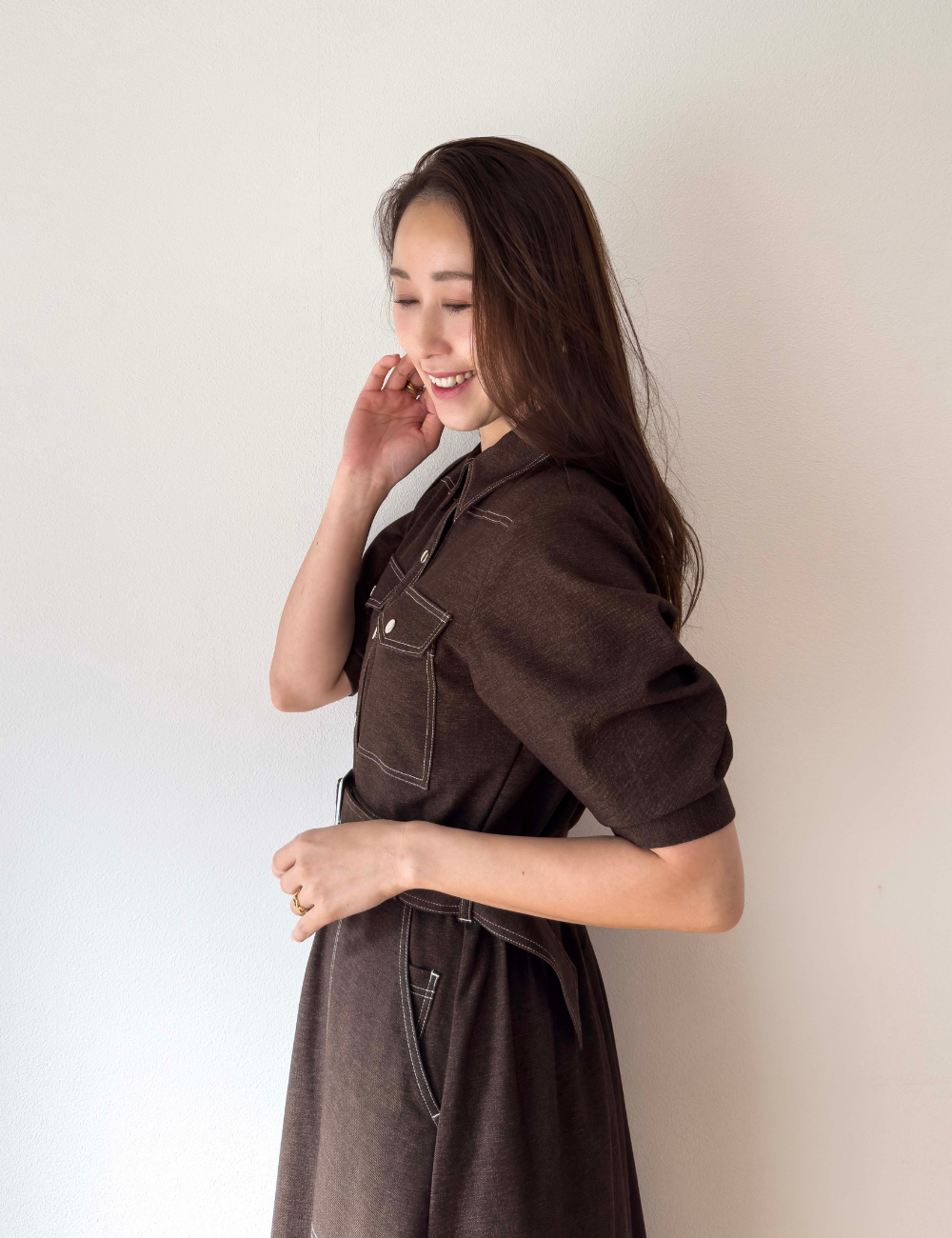 Denim-like shirt dress